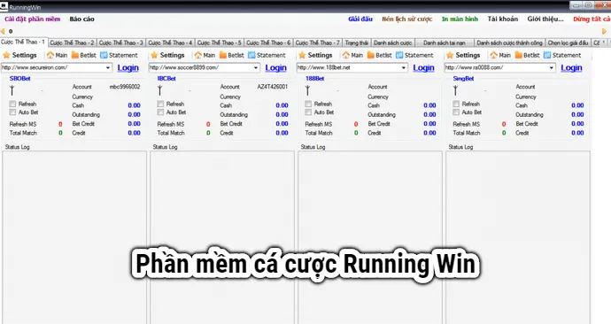 Phần mềm bet banh running win