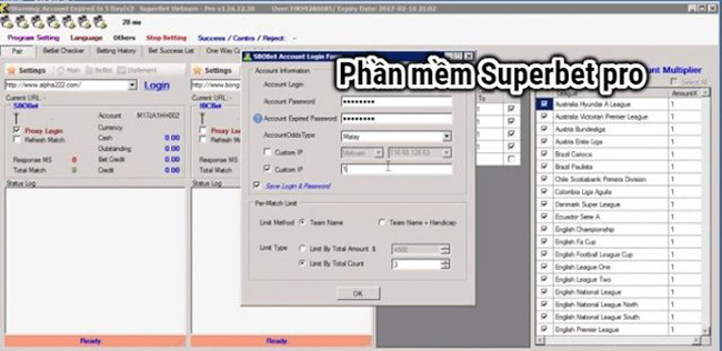 Phần mềm cá độ superbet pro